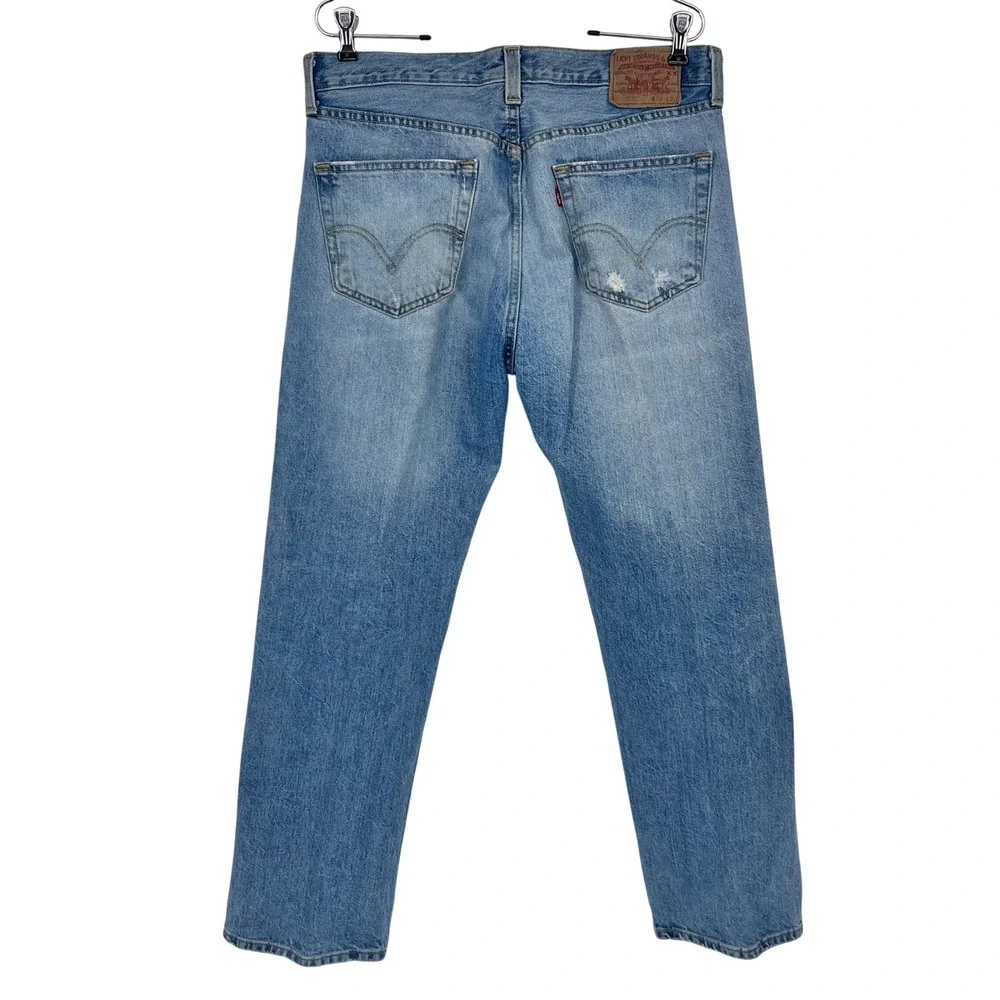 Levi's 501 Original Fit Jeans Men 34x30 Light Wash Blue Straight Streetwear 2008